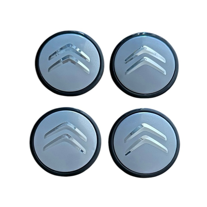 Set 4 capace roti 65mm exterior, 56mm interior Citroen argintii compatibil/inlocuitor janta aliaj 3B7601171