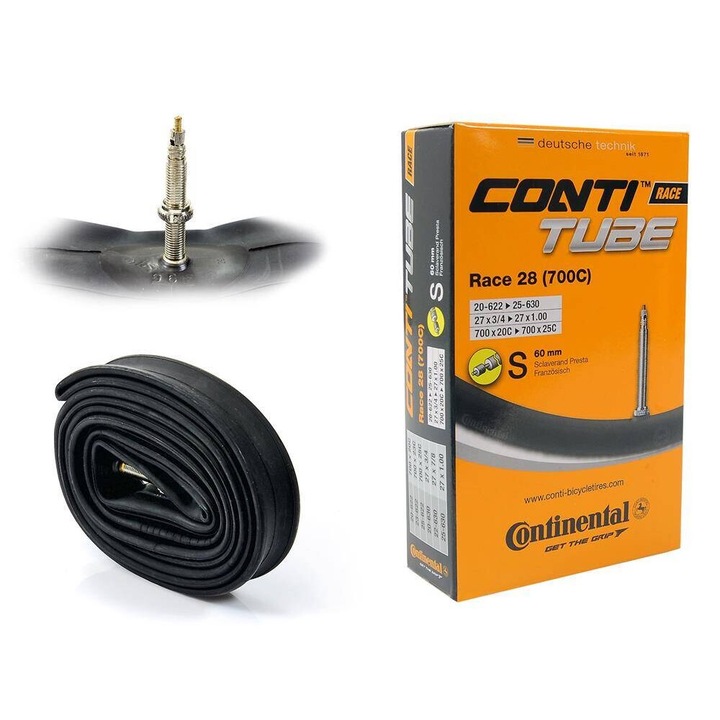 Вътрешна гума за велосипед Continental 28" x 0.75" - 1.0", вентил Presta 60 мм, стандартна