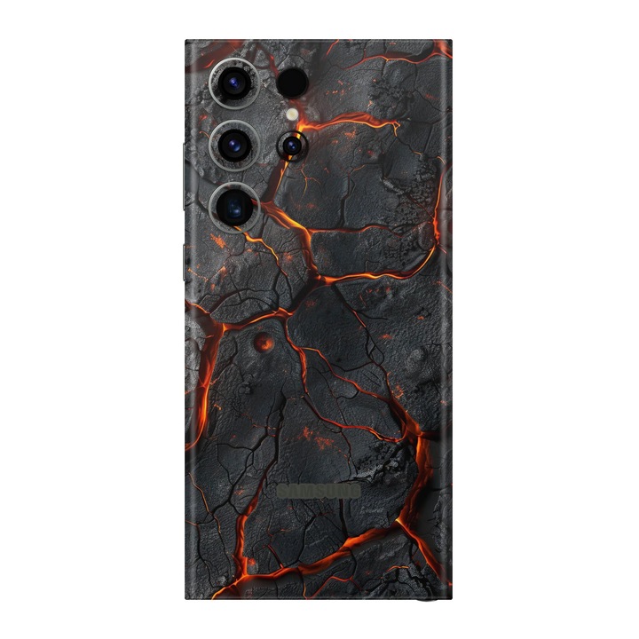 Folie de protectie pentru Samsung Galaxy S23 Ultra, Colectia Signature, Skin Spate cu laterale unite, Inferno Crust