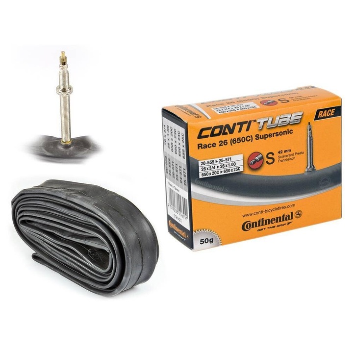 Camera roata Continental Race 26 Supersonic, 20/25-559/571, Presta 42mm, 50g
