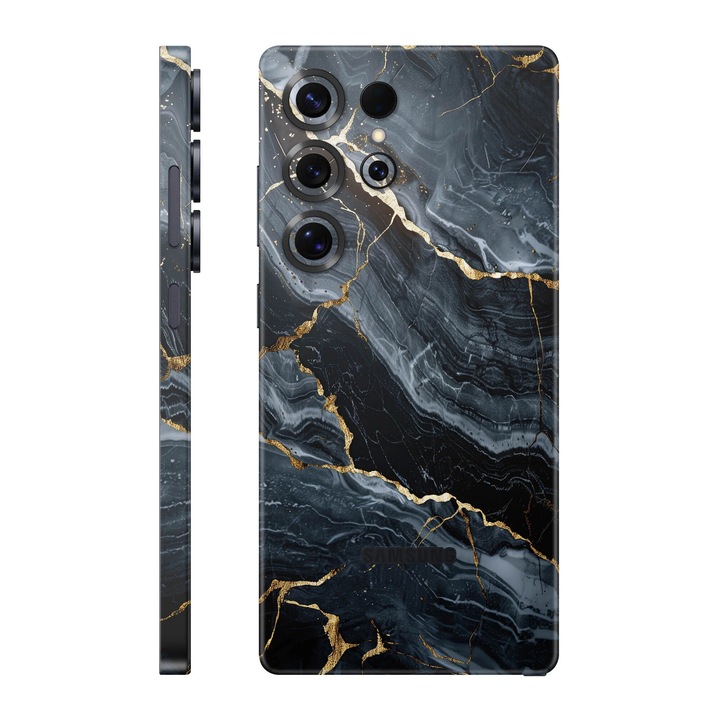 Folie de protectie pentru Samsung Galaxy S25 Ultra, Colectia Signature, Skin Spate cu laterale unite, Gilded Abyss