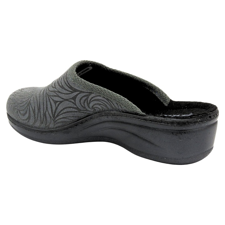 Papuci de casa dama, Inblu, textil, gri inchis, 37 EU