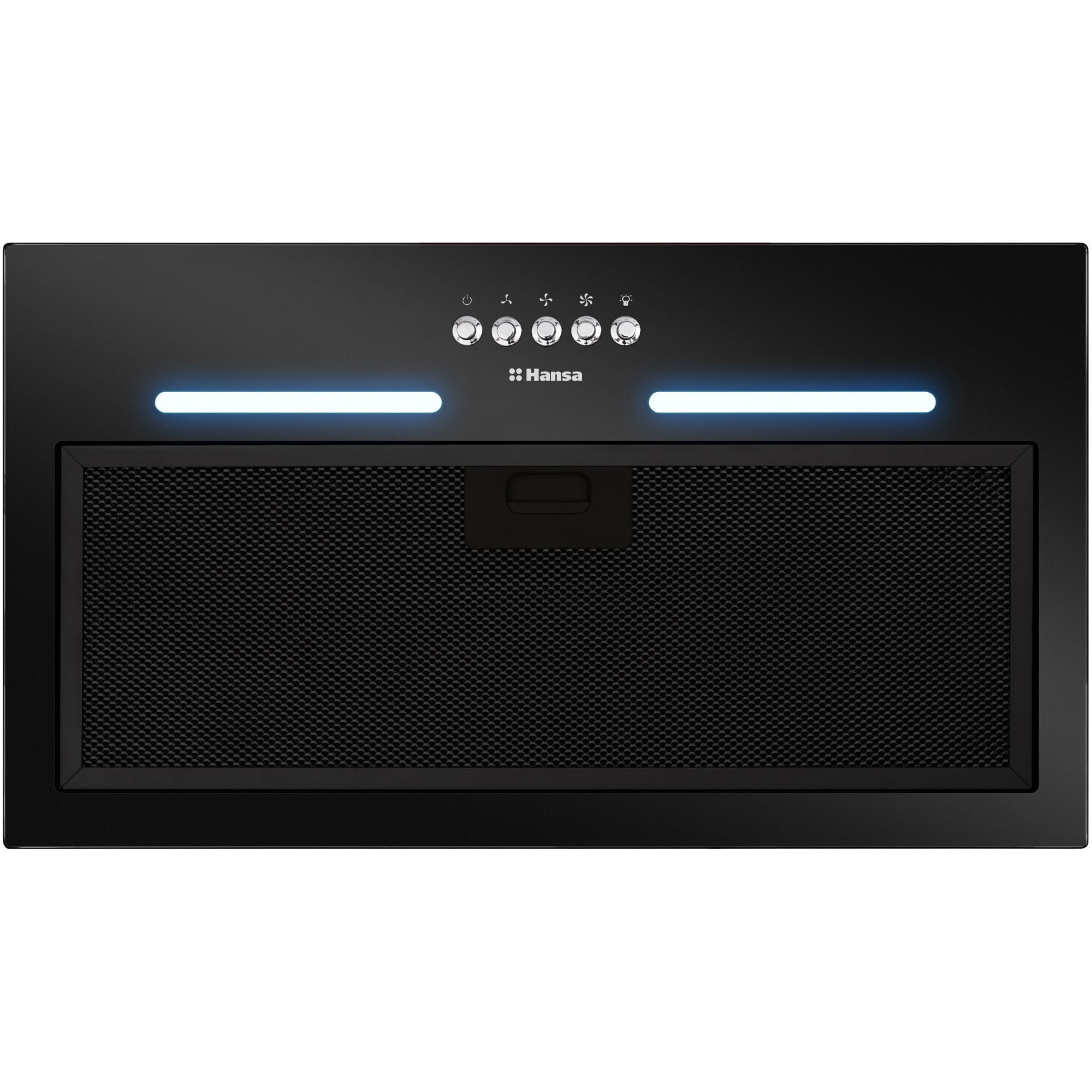 Hota incorporabila decorativa Hansa OMP6251WGH, Putere de absorbtie 389 mc/h, iluminare LED, 3 trepte de putere, 55 cm, Negru