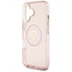 Etui telefon Guess IML Metal Mountain MagSafe, roz, pentru iPhone 16, protectie solida, design elegant