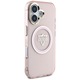 Etui telefon Guess IML Metal Mountain MagSafe, roz, pentru iPhone 16, protectie solida, design elegant