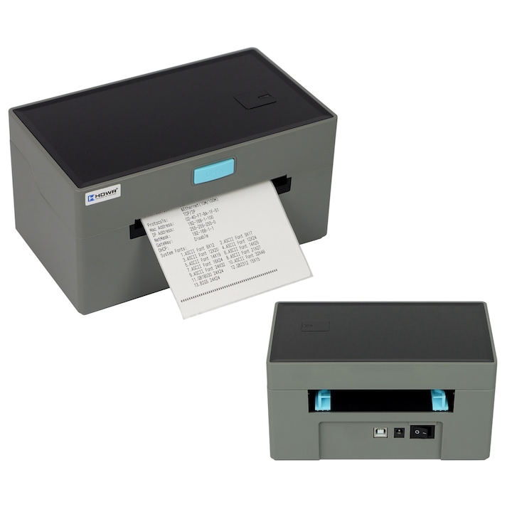 Офис принтер за етикети, директен термопечат, 203 dpi резолюция, 160 mm/sec скорост на печат, USB, трансмисивен и отразяващ сензор, HDWR OPrint-XA200