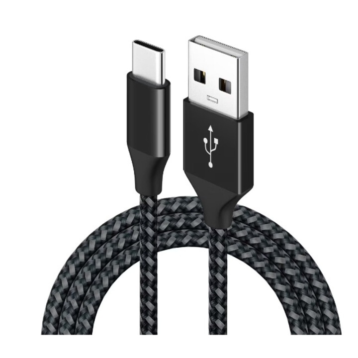 Cablu date si incarcare rapida, FastCharge, USB-USB-C 3A, 2m, Negru