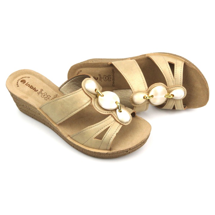 Női platformszandál Inblu GM-52, eco-bőr, bézs