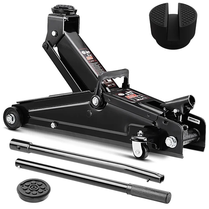 Cric auto Deuba, 3 tone, 135-400mm + suport de cauciuc armat cu otel