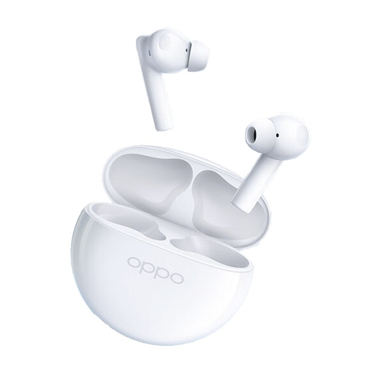 Casti Wireless In-Ear OPPO Enco Air2i, Bluetooth 5.2, Reducere Zgomot AI, Apeluri Clare, IPX4, Alb