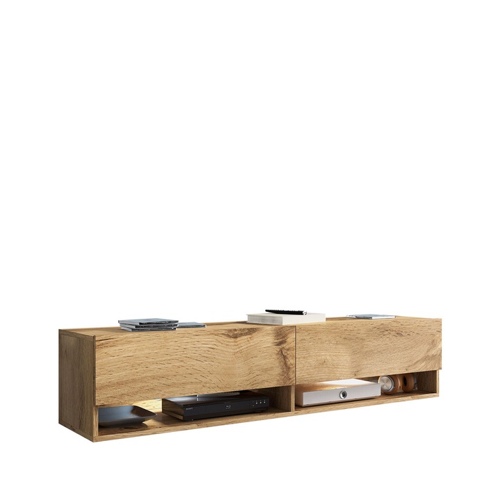 Comoda TV Adenik 140 cu LED, MIRJAN24, wotan, 33x140x30 cm