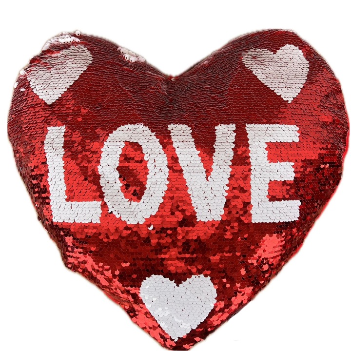 Inima plus, paiete reversibile, LOVE, 40x30 cm