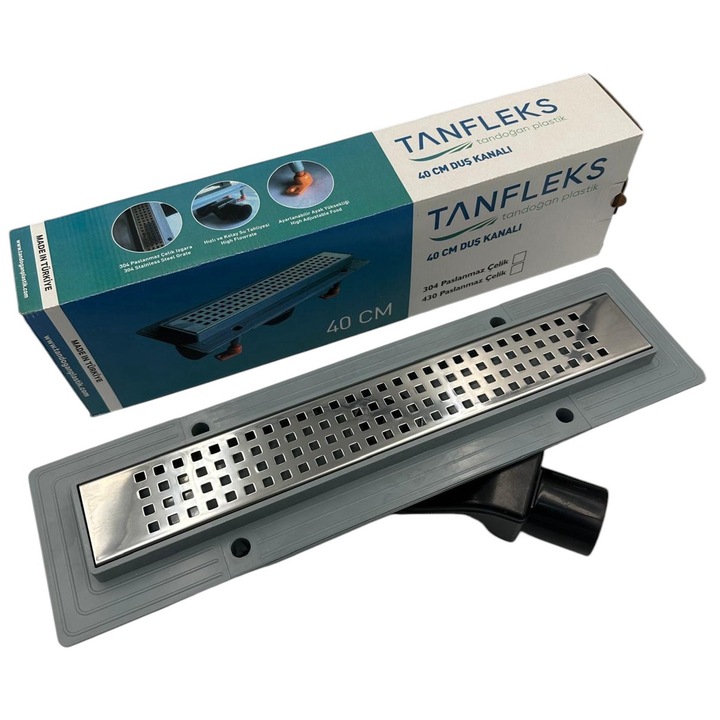 Rigola dus 40 cm TANFLEKS grila square