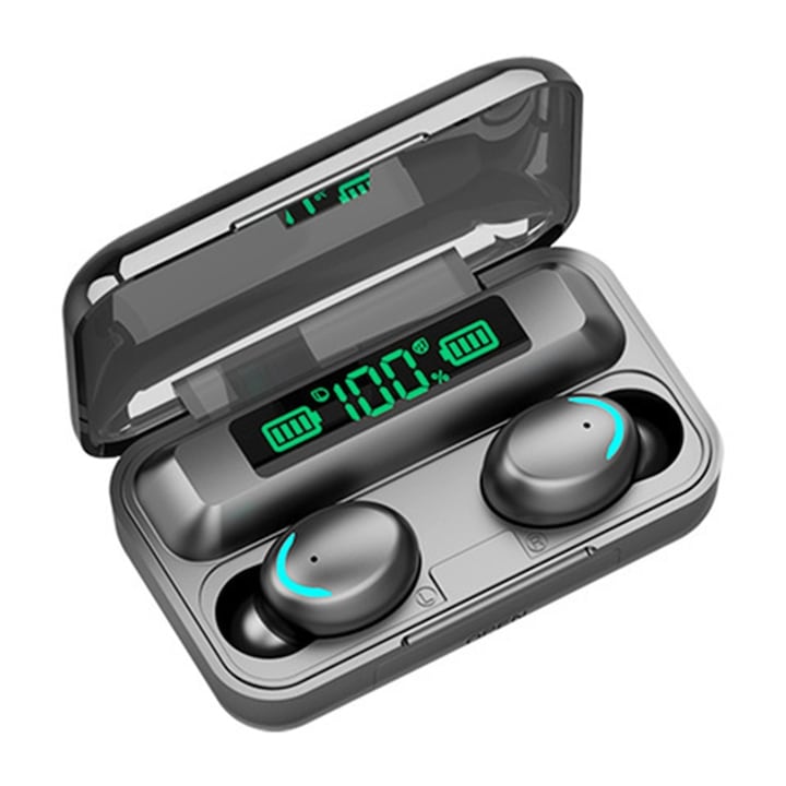 Casti bluetooth clip-on, Sunet HIFI, Bluetooth 5.3, afisaj digital, Alb