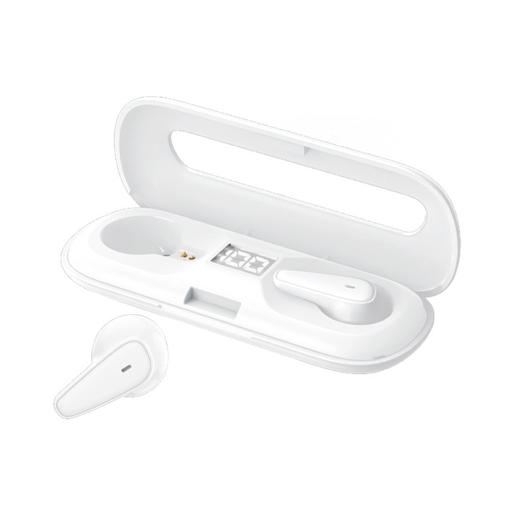 Casti Wireless In-Ear WK V10 White Deer Series TWS, IPX4, Bluetooth 5.0, Autonomie 22.5h, Alb
