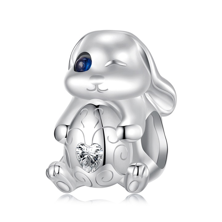 Pandantiv argint iepuras cu ou de Paste, BeSpecial, PZT0458