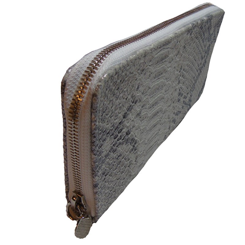 Portmoneu dama din piele naturala Petra - silver snake