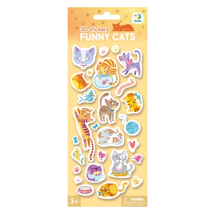 Maksik 3D matrica szett, Vicces macskák, többszínű, 25x10x0,2cm, 3+ éves gyermekeknek