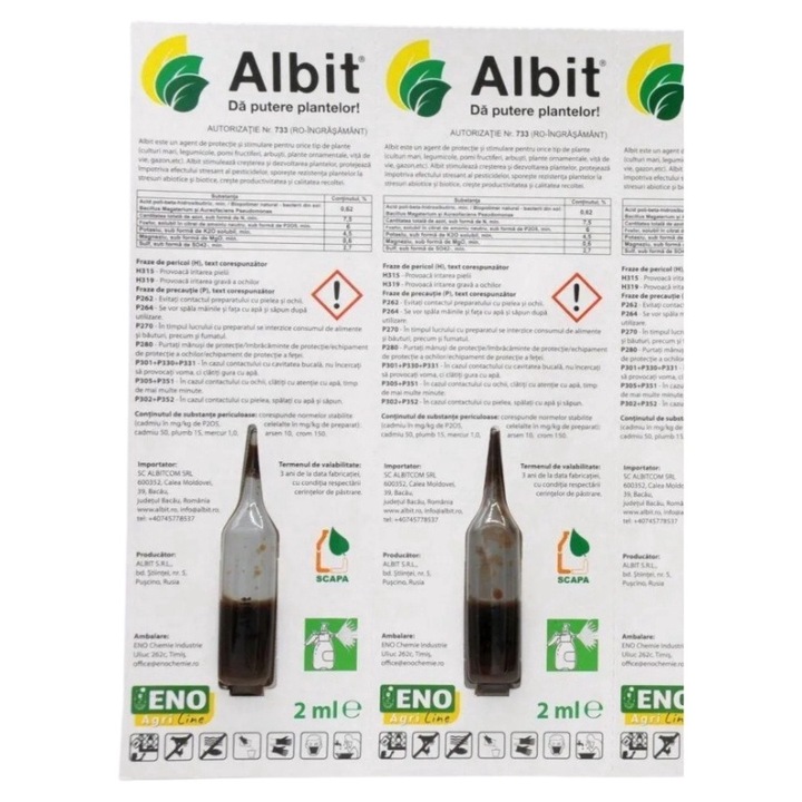 Biostimulator natural Albit 2ml