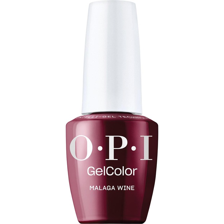 Lac de unghii semipermanent vegan si hema-free OPI Gel Color, Malaga Wine, 15 ml