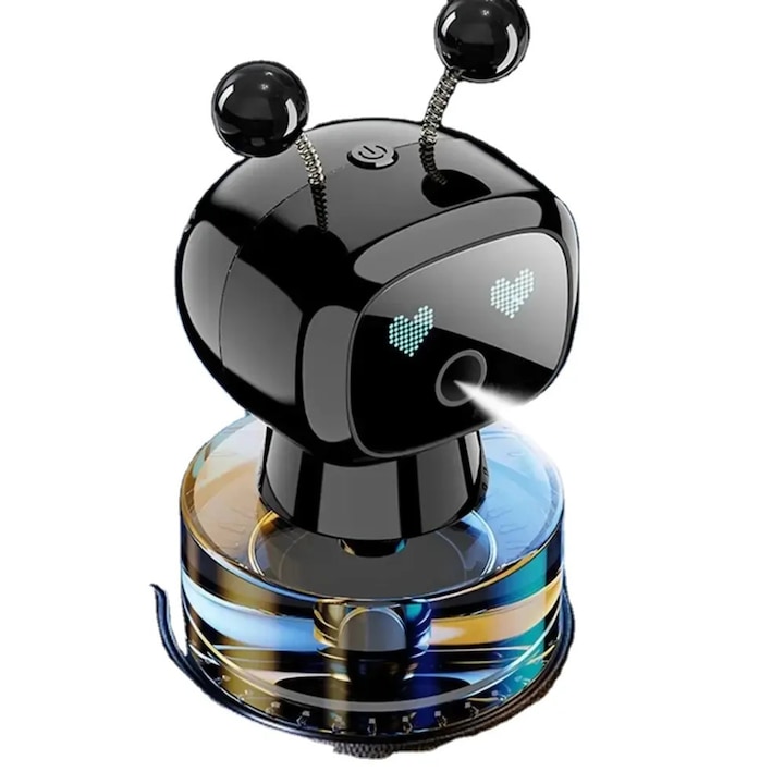 Difuzor de arome auto, aromaterapie. odorizant mirosuri, senzor de vibratie, baterie, incarcare Type C, negru