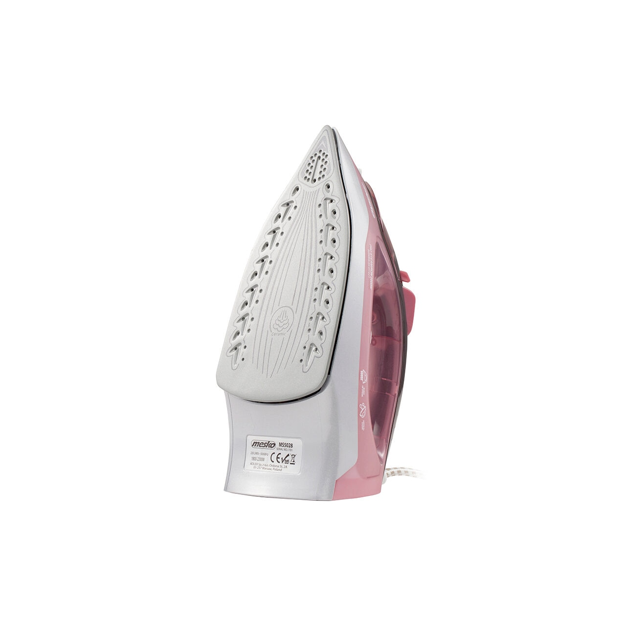Fier de calcat cu talpa ceramica, 2200W, Anti-picurare, Termostat reglabil, calcare verticala