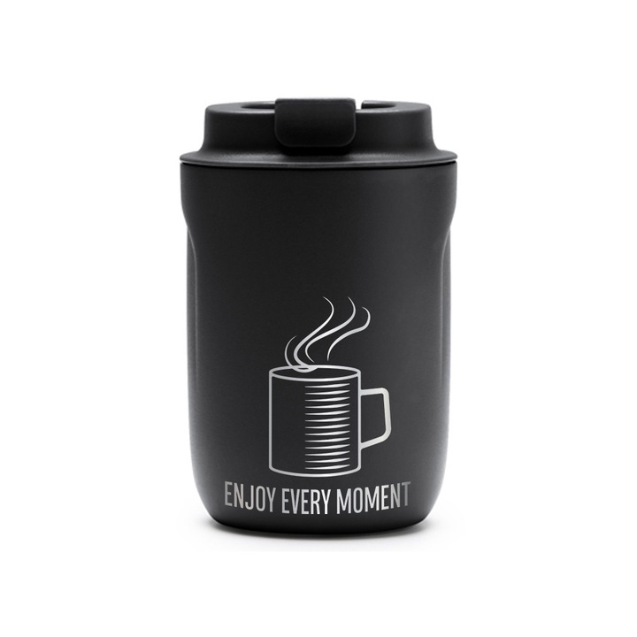 Термос Intelli® Travel Mag Tanik, Enjoy, без BPA, запазва напитките горещи или студени, вместимост 250 мл, черен, 1878334 TaBL 19