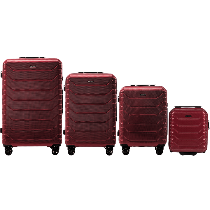 Set 4 trolere Wings, policarbonat, rosu