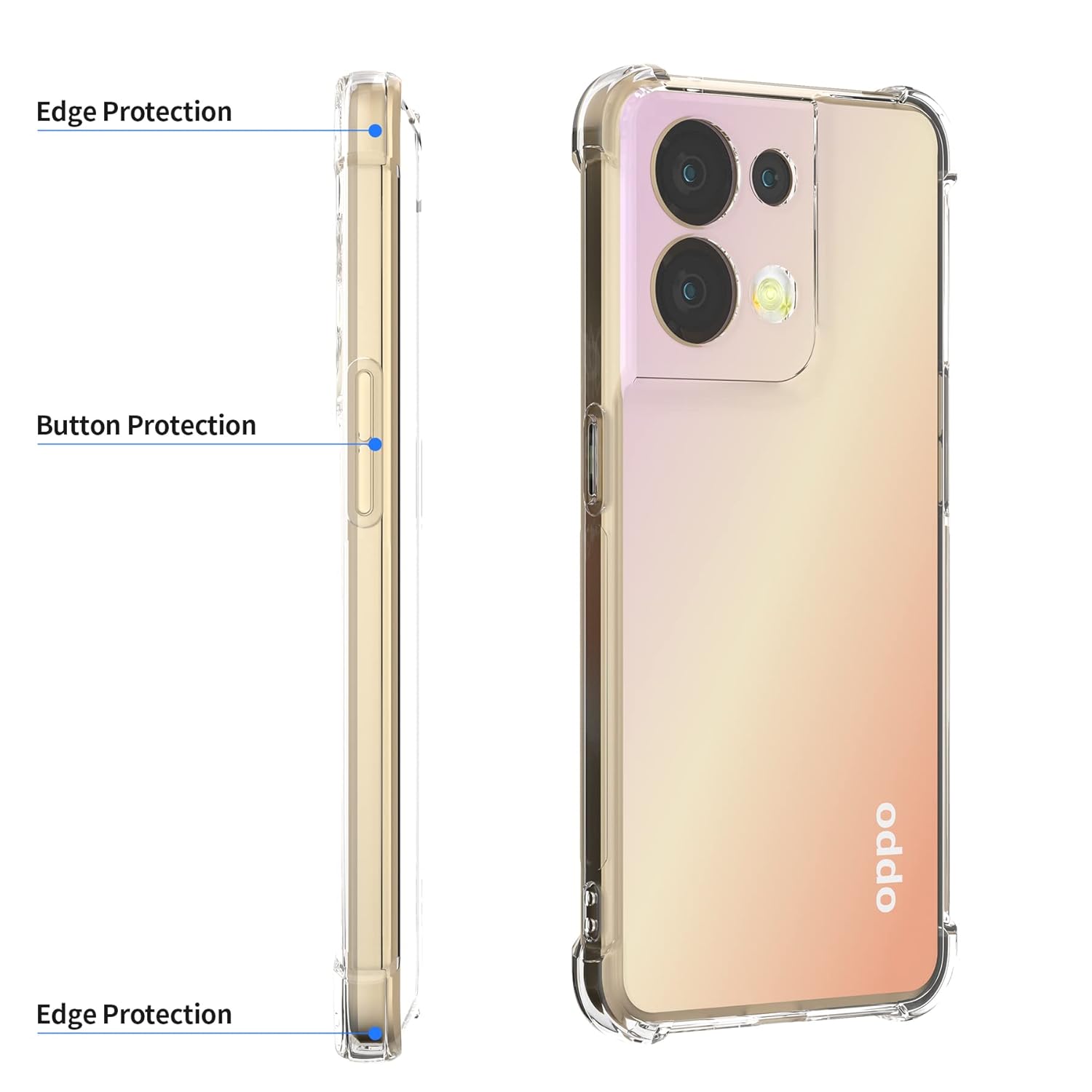 Husa pentru Oppo Reno 13 Slim Anti-Shock 1.5mm reinforced 4 corners Transparent