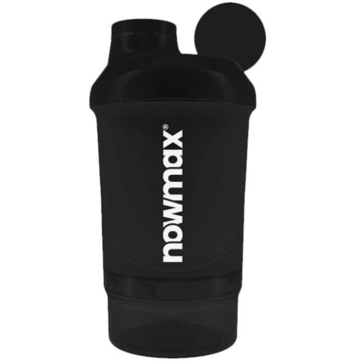 Shaker, nowmax, negru, 450ml