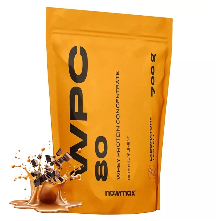 WPC 80 Whey Protein nowmax® 700 g Ciocolata - Caramel - Nuci