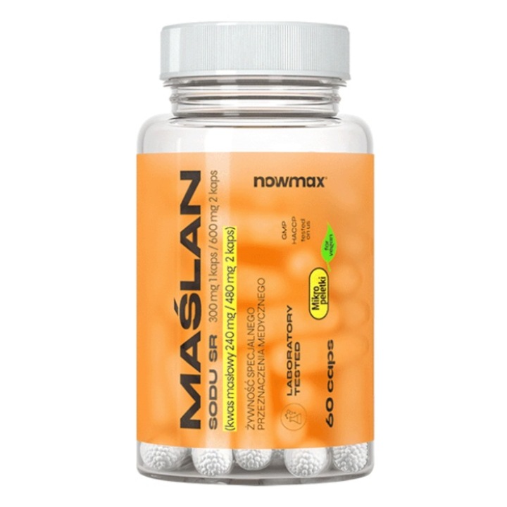 Butirat de sodiu SR 300 mg 80% acid butiric nowmax® 60 capsule