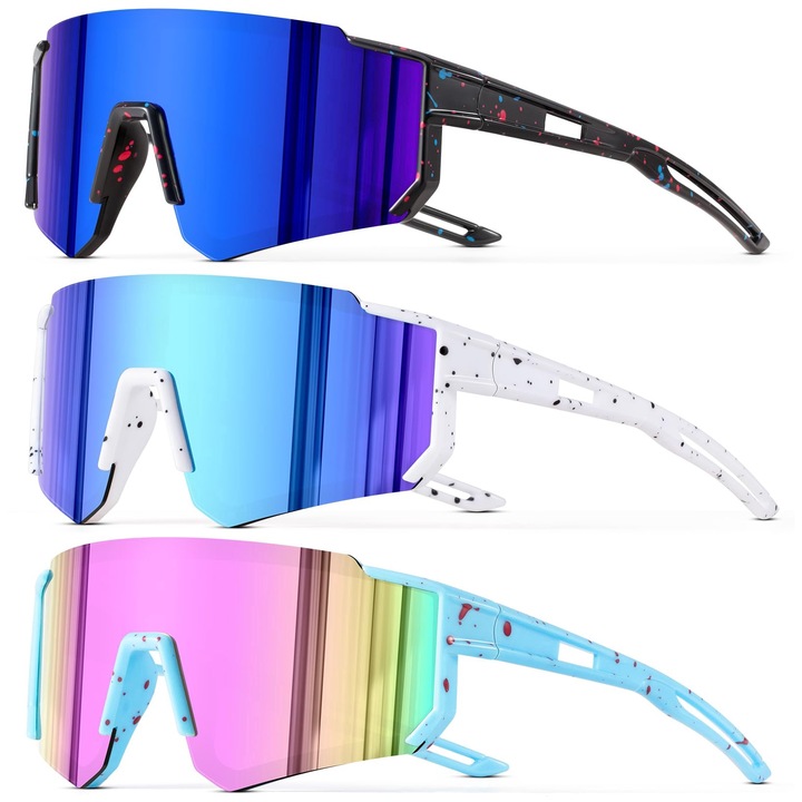 Ochelari de soare MWAOWM, set 3 buc, lentile polarizate, protectie UV400, Multicolor