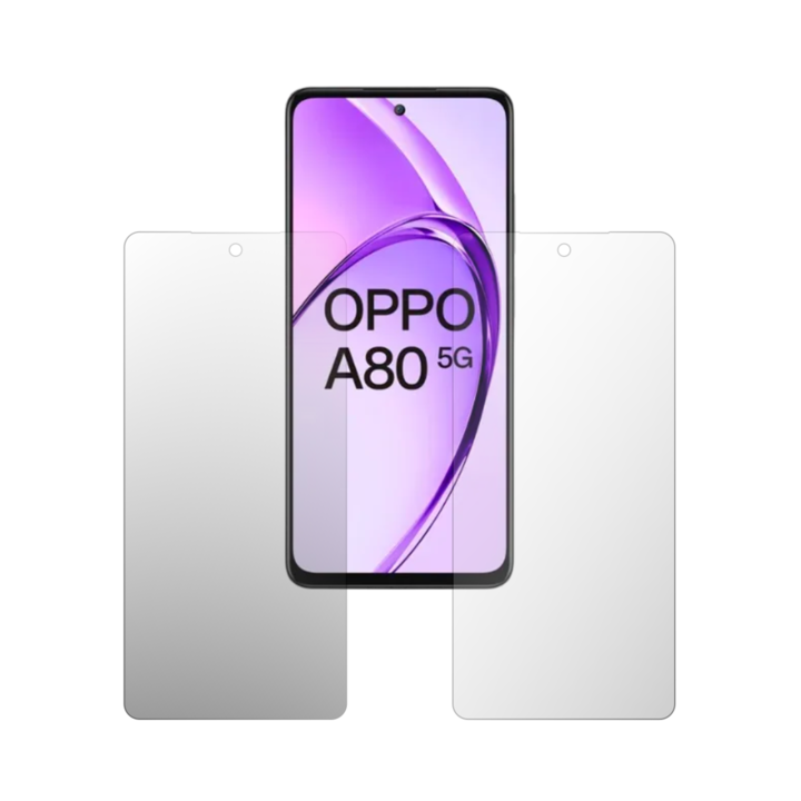 Set 2X Folie Protectie Ecran Folie24, pentru Oppo A80, 1X Ultra-Clear + 1X Mata, Acoperire Case-Friendly ( Compatibile cu Carcasa ), Adezive, Flexibile cu Auto Regenerare