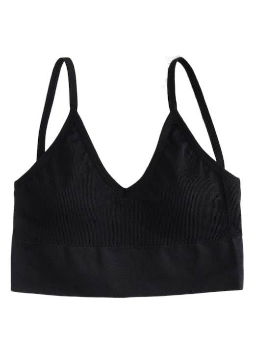 Sutien TREXORA, negru, marime S, design cu bretele incrucisate, confort fara cusaturi