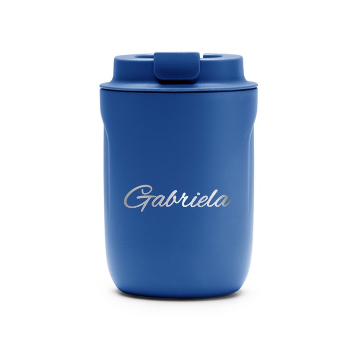Интелигентна термо чаша за пътуване Tanik, персонализирана с име Габриела, без BPA, запазва напитката гореща или студена, вместимост 250 мл, синя, 1878336 TaAB 67