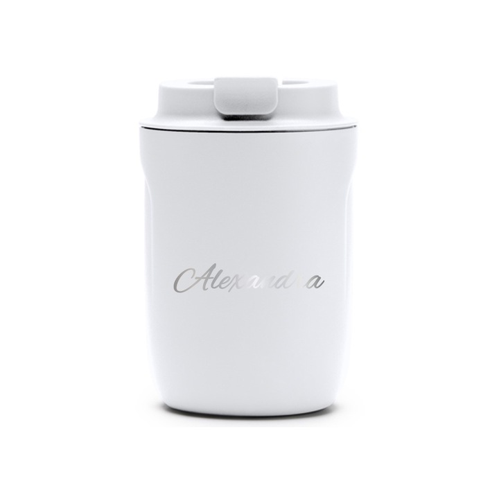 Термо чаша Intelli® Travel Mag Tanik, персонализирана с име Александра, без BPA, запазва напитката гореща или студена, вместимост 250 мл, бяла, 1878335 TaWH 63