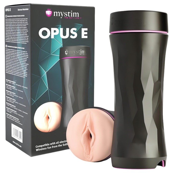 Masturbator Opus E electro, mystim, negru natural