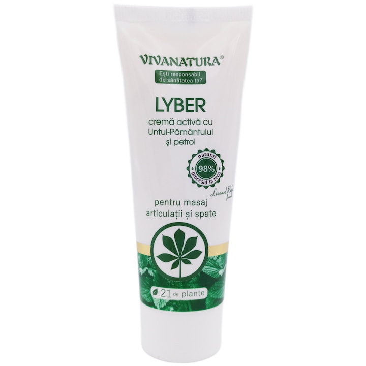 Lyber активен крем VivaNatura от 21 растения със земно масло и петрол, "Leonard Radutz formula", 75 ml