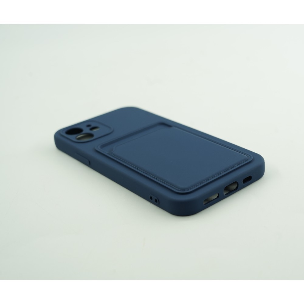 Husa protectie cu suport card compatibila cu Samsung Galaxy A02S Albastru inchis
