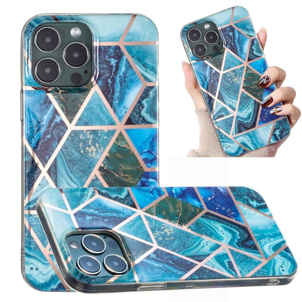 Husa protectie pentru Samsung S10 Soft IMD TPU Marble Geometric Albastru