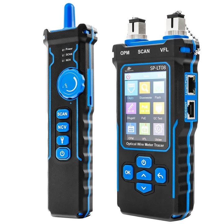 Tester multifunctional rețea optică și LAN Spacetronik SP-LT08, localizator vizual, detector cablu