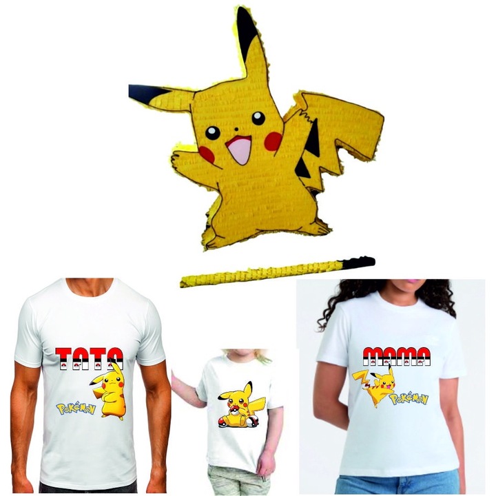 Set Petrecere memorabila Pinata Pikachu + Tricouri personalizate