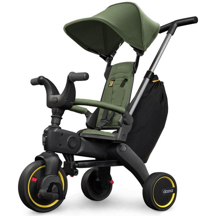 Триколка Doona Liki Trike S3 5w1, компактна, пустинно зелена, пълен комплект, за деца до 3 години