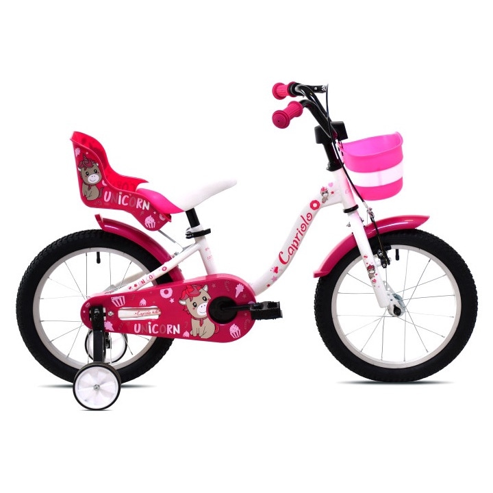 Детски велосипед Capriolo Viola 16, бяло-розов