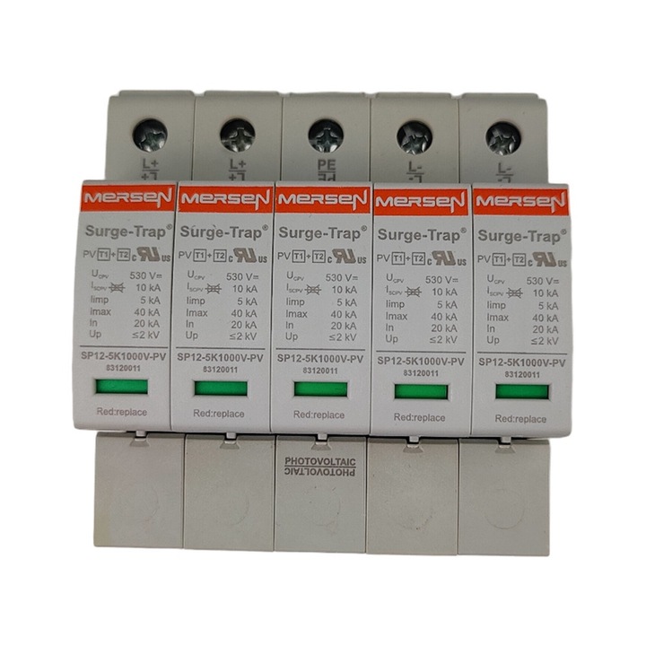 Descarcator de supratensiune Mersen 5P T1+2, 40 kA, 1060V DC, montaj pe sina DIN, IP20