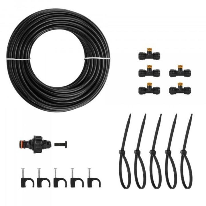 Комплект разпръсквачи Bradas, 7,5 м, 5x бронзови дюзи, регулируеми, абсорбиращи прах, черни