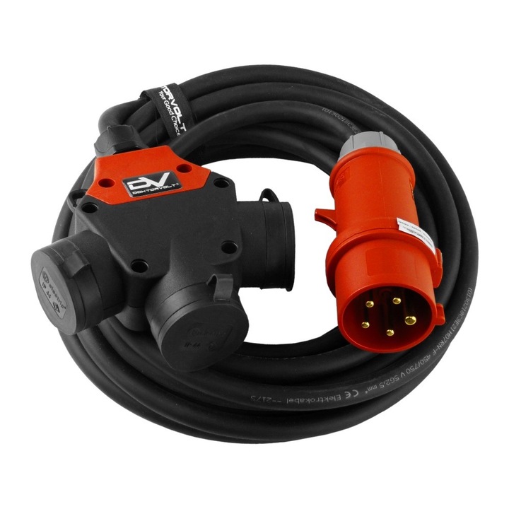 Hosszabbító kábel 5m 16A 3x230V IP44 H07RN-F kábel, olajálló, Doktorvolt