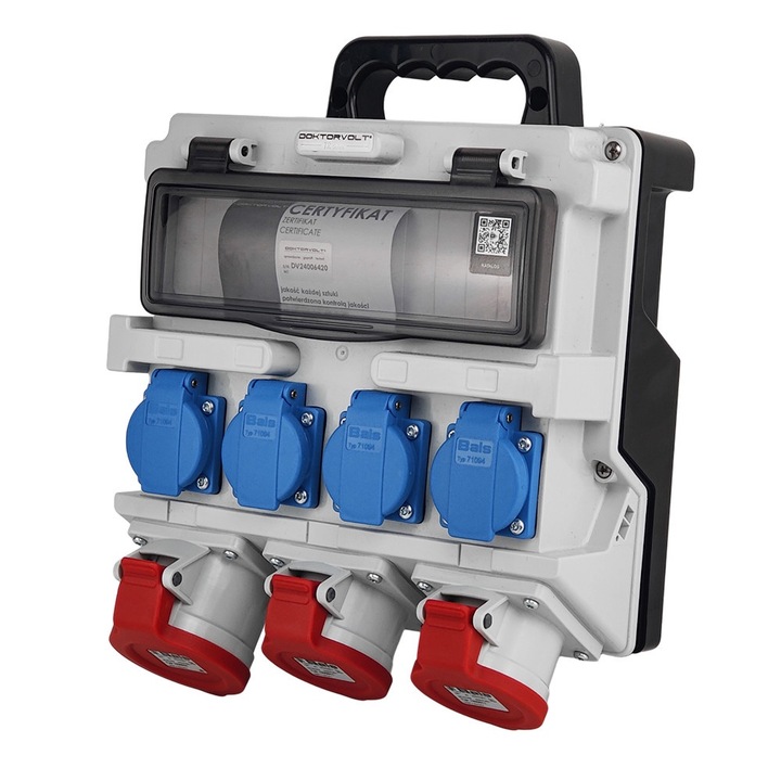 Ел.табла, Doktorvolt, 12-модулно табло, IP44, 4x230V, 2x16A, 32A, размери 280x260x111mm, сиво RAL 7035