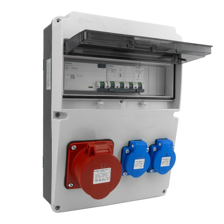 Електрическо табло DOKTORVOLT DV-5534-D, 16A CEE 400V, 2x230V Шуко, IP54, размери 310x223x110mm